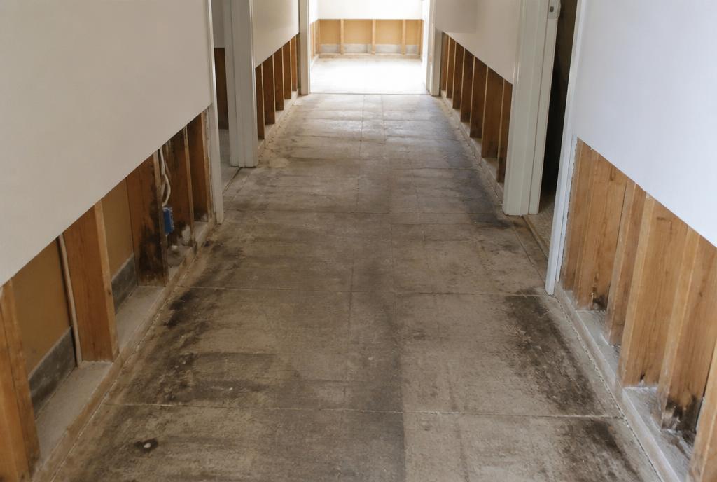 Hallway — controlled demolition and full reconstruction before restoration