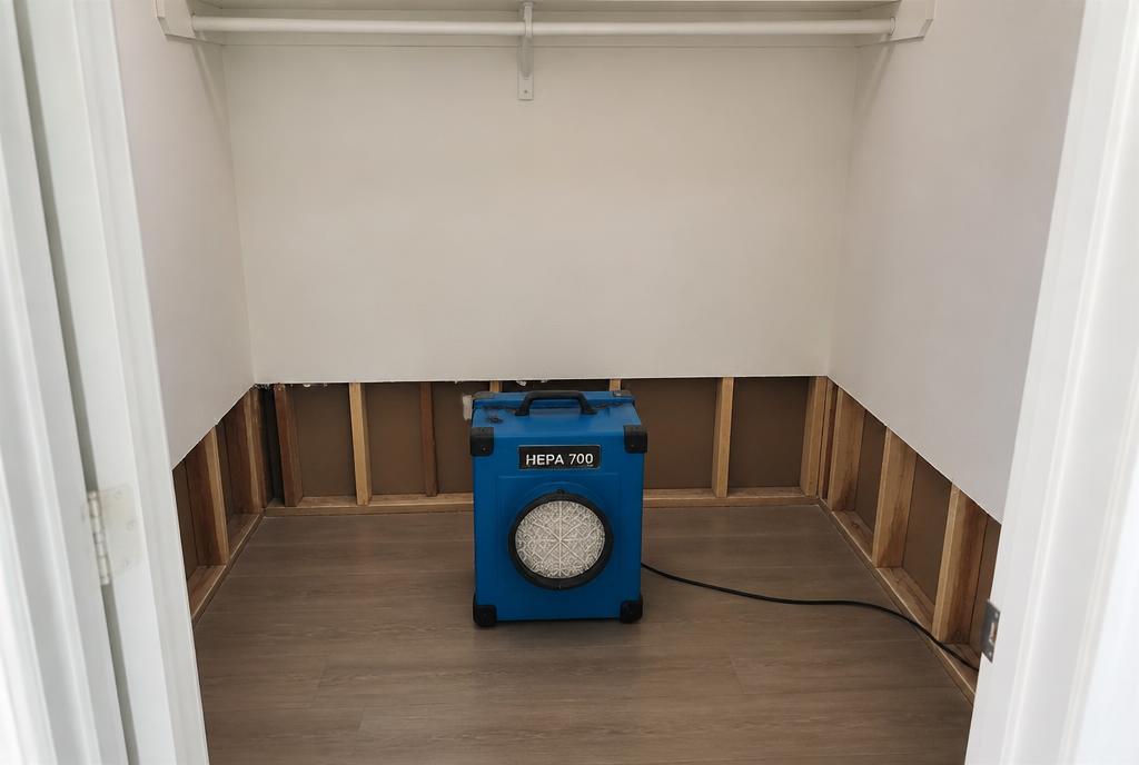 Removed flooring and restored interior before restoration