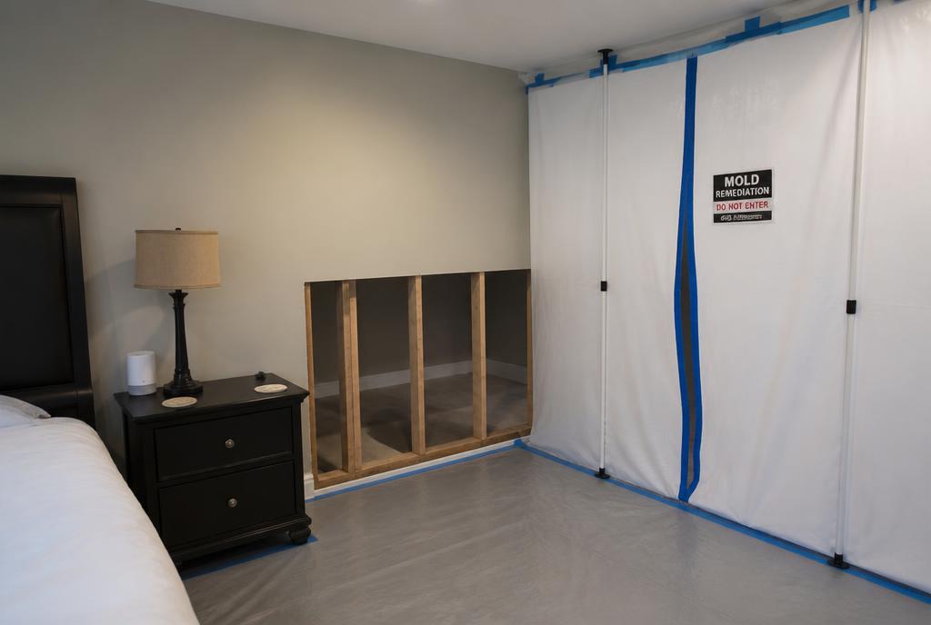 Controlled wall removal and completed hallway restoration before restoration